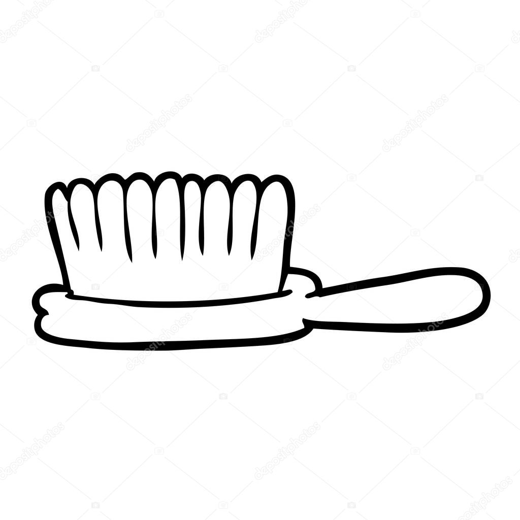 Drawing of a hairbrush | Line Drawing Hairbrush — Stock Vector