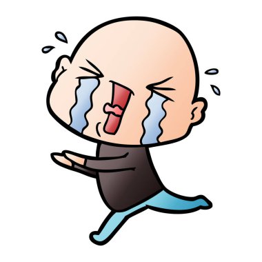 çizgi film ağlayan kel adam