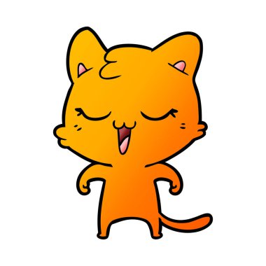 vektör çizim karikatür mutlu kedi