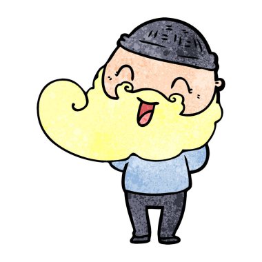 mutlu sakallı adam vektör çizim