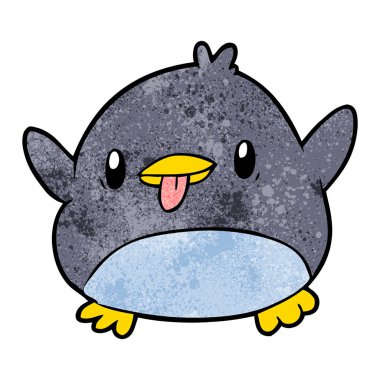 Tatlı penguen çizgi filminin vektör çizimi