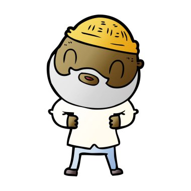 vektör çizim karikatür sakallı adam