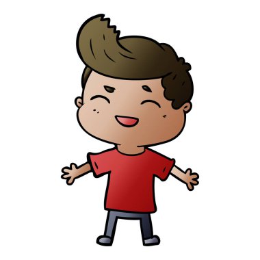 vektör çizim karikatür man gülüyor