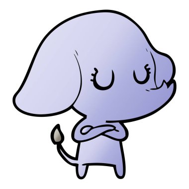 vektör çizim sevimli çizgi fil