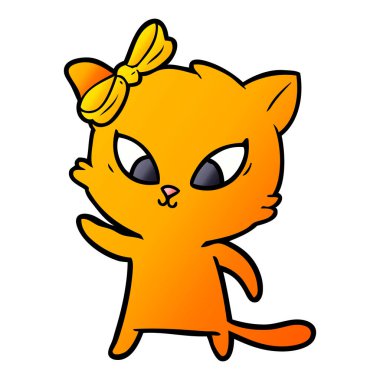 Çizgi film kedisinin vektör çizimi