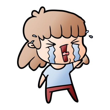 çizgi film kadın gözyaşları içinde