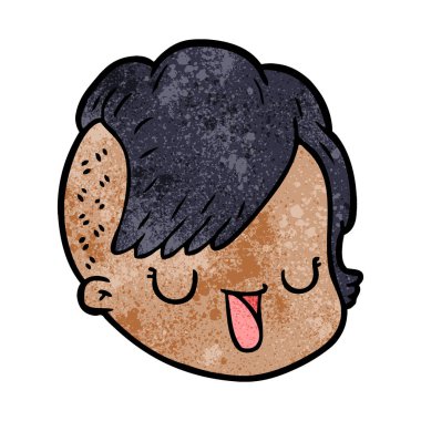 vektör çizim karikatür kadın yüzü