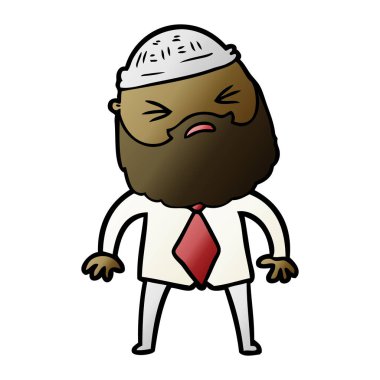 Sakallı çizgi film adamı.