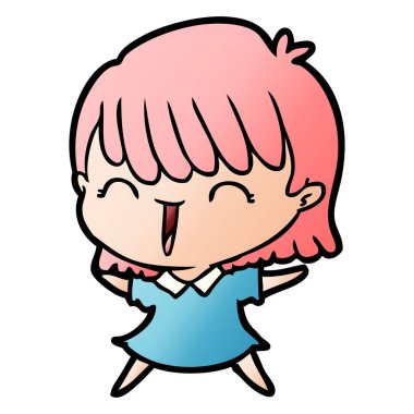 Çizgi filmdeki kadının vektör çizimi