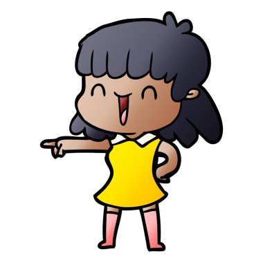 vektör çizim karikatür mutlu kız