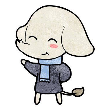 kış giysileri sevimli çizgi fil