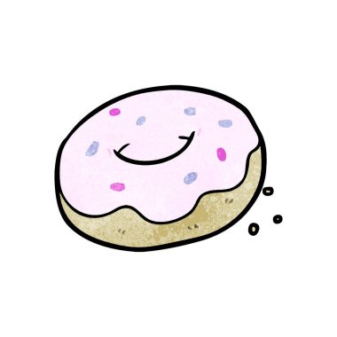 çizgi film çörek sprinkles ile