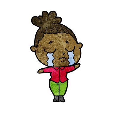 vektör çizim karikatür ağlayan kadın