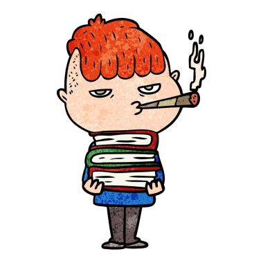 vektör çizim karikatür adam Sigara