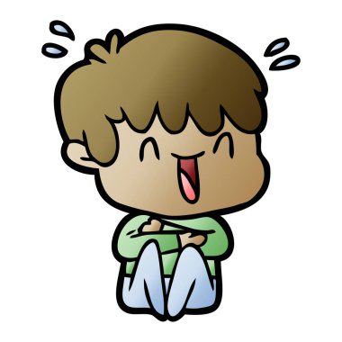 vektör çizim karikatür gülen çocuk