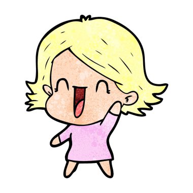 vektör çizim karikatür mutlu kadın