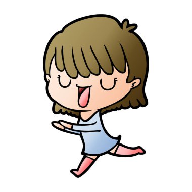 Çizgi filmdeki kadının vektör çizimi