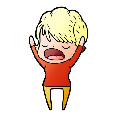 vektör çizim karikatür kadın söz