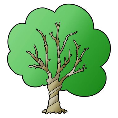 Çizgi film ağacının vektör çizimi