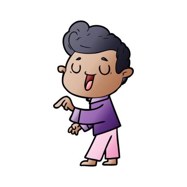 mutlu çizgi film adam vektör çizim