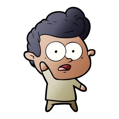 Çizgi filmci soru soruyor.