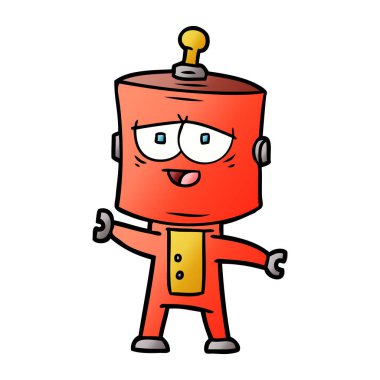 Çizgi film robotunun vektör çizimi