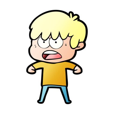 endişeli çizgi film çocuk vektör çizim