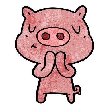 Çizgi film domuzunun vektör çizimi