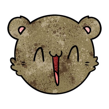 sevimli çizgi oyuncak ayı yüz