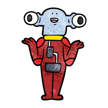 Shrugging dostu karikatür uzaylı