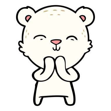 mutlu karikatür kutup ayısı