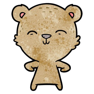 mutlu karikatür ayı vektör çizim