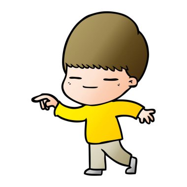 vektör çizim karikatür kendini beğenmiş çocuk