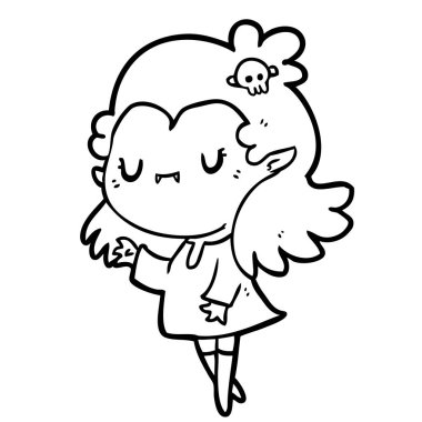 sevimli çizgi vampir kız