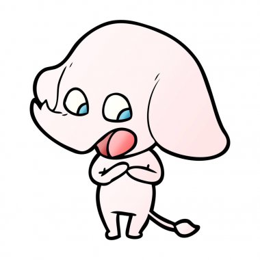 vektör çizim sevimli çizgi fil