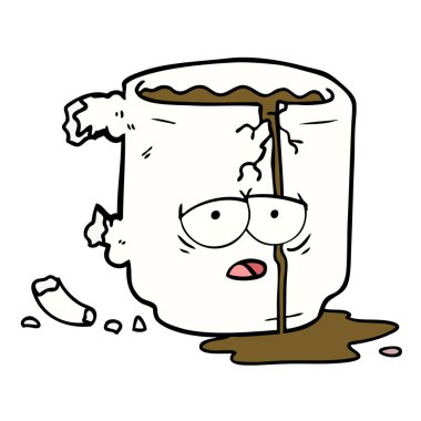 vektör çizim karikatür kırık kupa