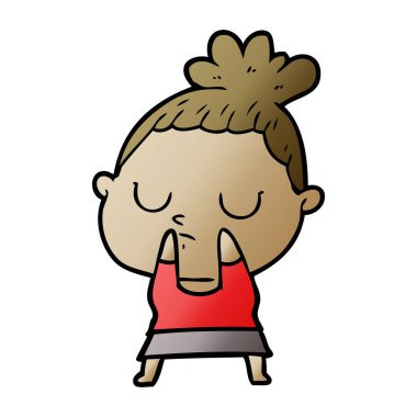 vektör çizim karikatür sakin kadın