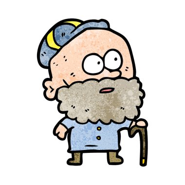 eski çizgi film adam baston ve düz kapak