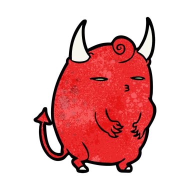 şişman küçük Cadılar Bayramı şeytan çizgi film