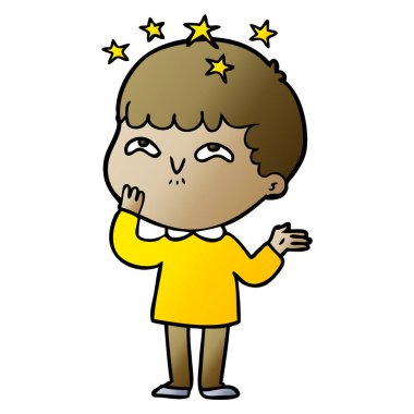 vektör çizim karikatür çocuk hayret