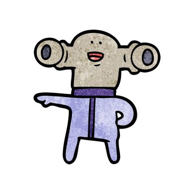 Dostu karikatür uzaylı vektör çizim