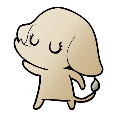 vektör çizim sevimli çizgi fil