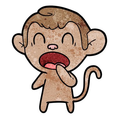 esneme karikatür maymun vektör çizim