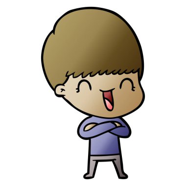 mutlu çizgi film çocuk vektör çizim