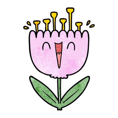 Çizgi film çiçeğinin vektör illüstrasyonu