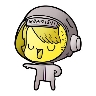 vektör çizim karikatür astronot kadın