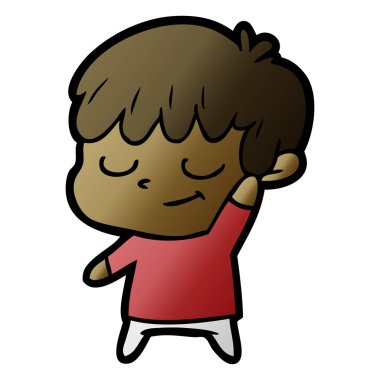 mutlu çizgi film çocuk vektör çizim