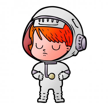 vektör çizim karikatür astronot kadın