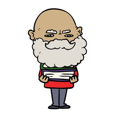 Sakal çatık ile çizgi film adam