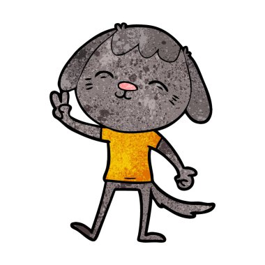 vektör çizim mutlu karikatür köpek